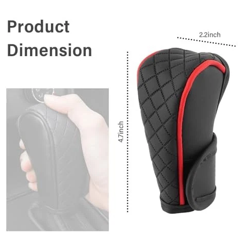 Car Gear Shift Handle Cover PU Leather Non-Slip Wear-resistant Shift Knob Decor Protective Cover Universal Car Interior Ac...