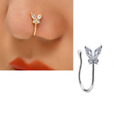 Non Piercing Adjustable Thin Clip On Nose Pin Elegant Nostril Body Jewelry – Nath Naak Ki Bali Nose Pin Body Jewelry Pakistan | Hanaya Store