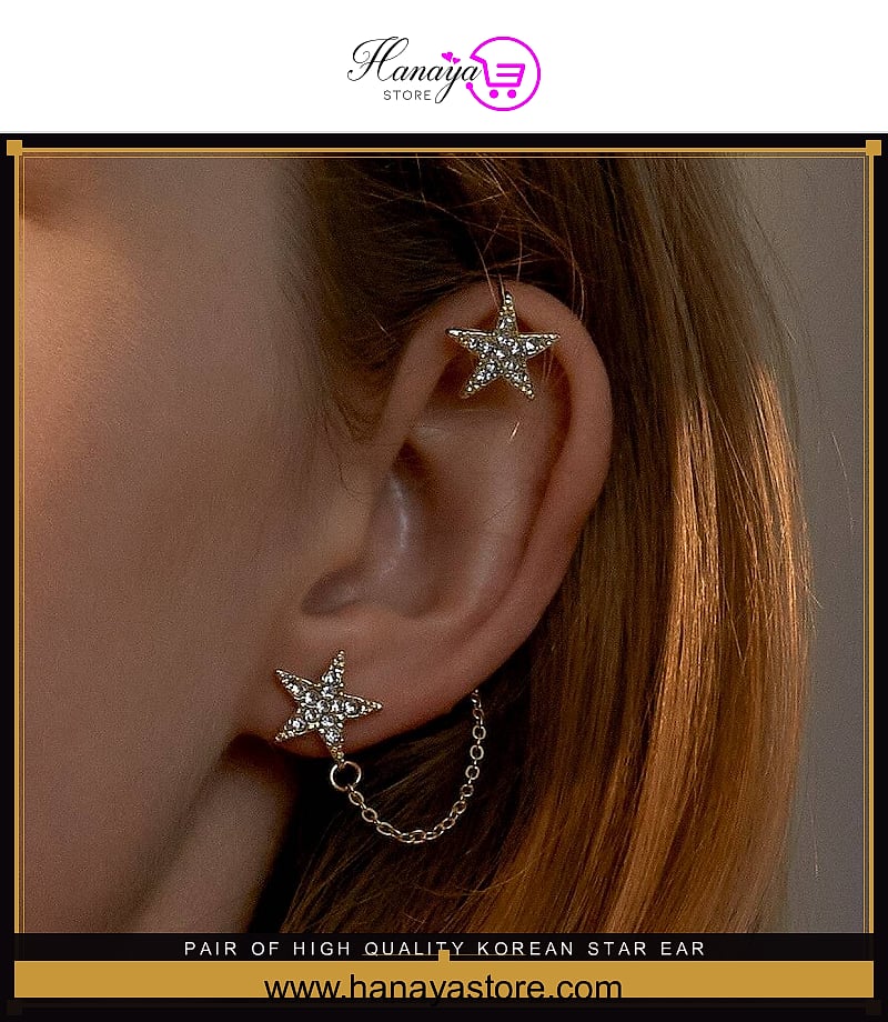 Pair of High Quality Korean Star Ear Cuff Style and Elegant Stylish Earring – Earrings Online in Pakistan | Hanaya