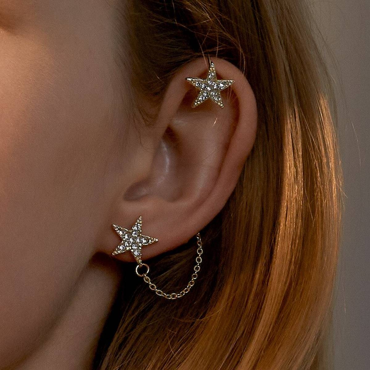 Pair of High Quality Korean Star Ear Cuff Style and Elegant Stylish Earring – Earrings Online in Pakistan | Hanaya
