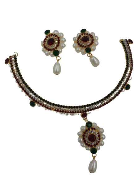 Trendy Classy Fully Crystal Crystal Earring & Necklace Jewelry Set – Image 4 of 4