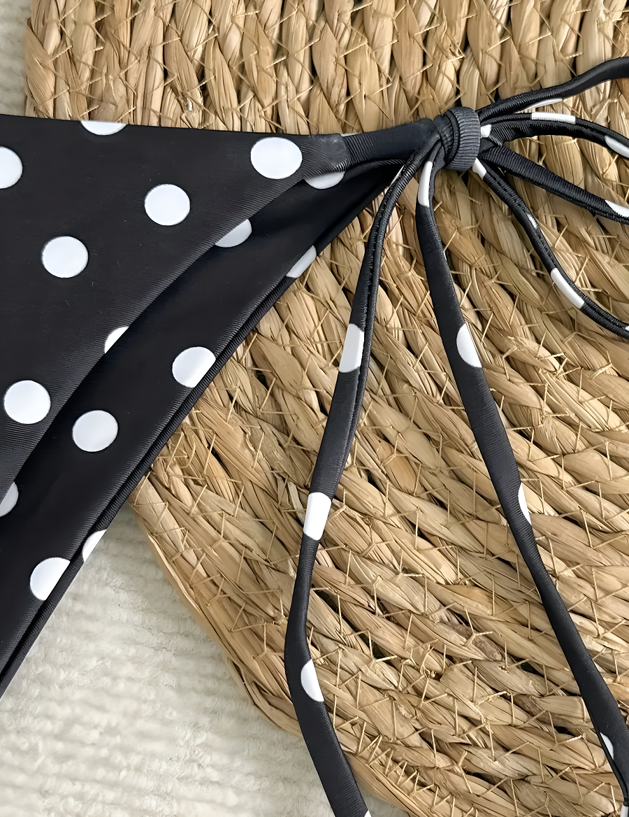 One Size (Fits:30-70 KGS) Premium Sleepwear Padded Polka Dots Bridal Wear Bra Set Lingerie Set Women Underwear Bikini (weight:30-70 KGS) Bridalwear – Image 3 of 4