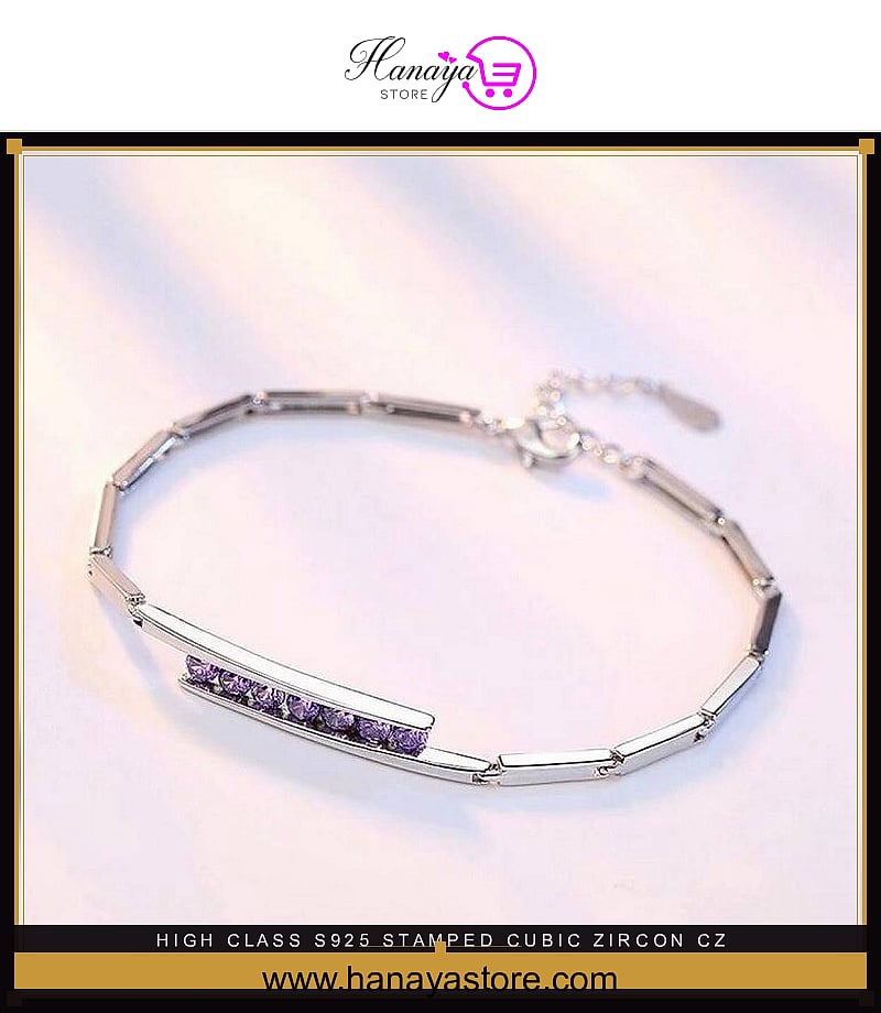 High Class S925 Stamped Cubic Zircon CZ Elegant Princess Charm Bracelet – bracelet Online in Pakistan | Hanaya