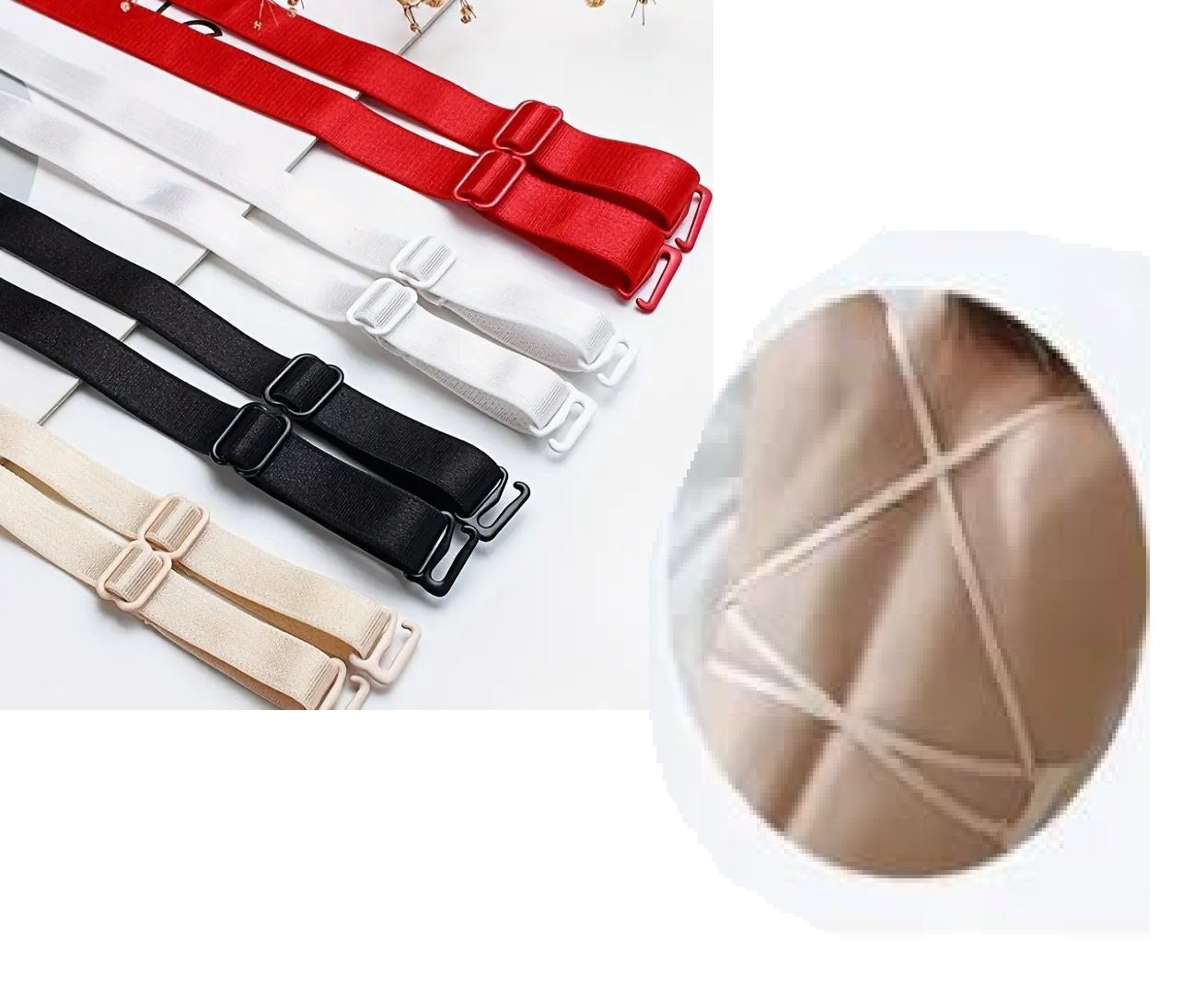 1 PAIR Thin Adjustable Bra Strap Bra Strap Women Bra Shoulder Strap Elastic Anti Slip Adjustable Detachable Ladies Bra Acc...