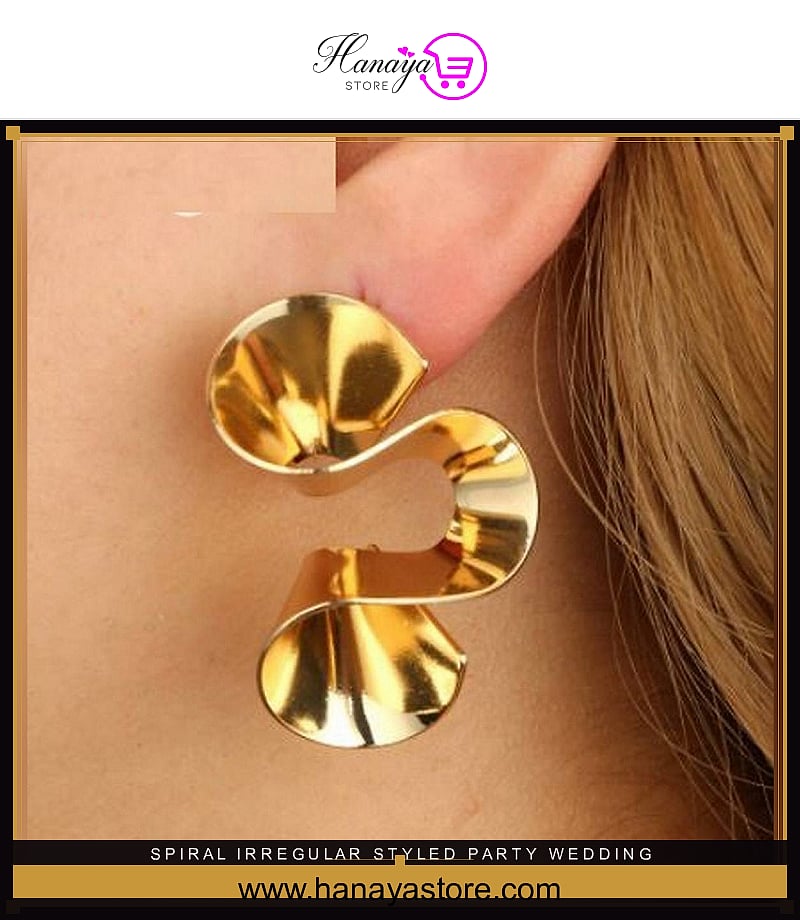 Spiral Irregular Styled Party Wedding Trendy Earring – Earrings Online in Pakistan | Hanaya