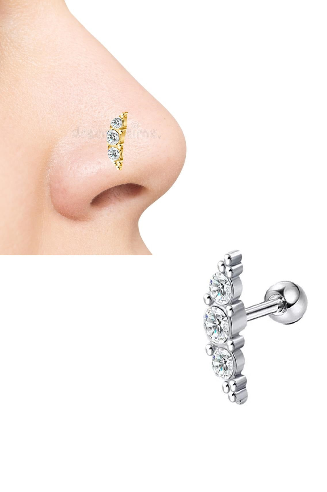 Helix Piercing Nose Ring 1pc Minimalist Fashion Jewelry – Image 2 of 2
