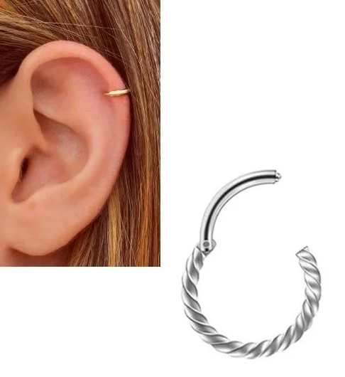 Piercing 1 Piece 6mm Seamless Hinged Segment Ring Clicker Nose Ring Body Jewelry – Close Up – Nose Jewelry | Hanaya Pakistan