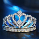 Trendy High Class Silver Crown Gem CZ Ring For Women – Accessories Online in Pakistan | Hanaya