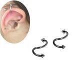 2 Pieces Spiral Cartilage Helix Stud Tragus Ear Piercing Earring For Girls – Image 3 of 4