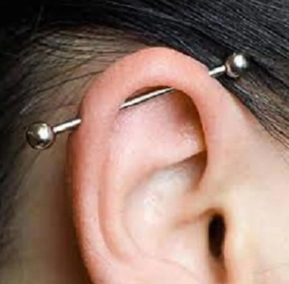 Steel 45mm Ear Plug 1.6mm (14G) Piercing Industrial Ear Jewelry – Earrings Online in Pakistan | Hanaya