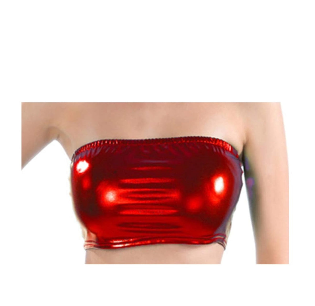 Red stretchable shinny bra