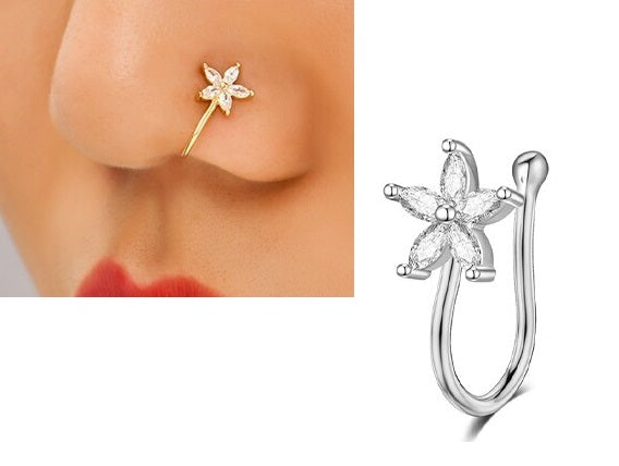 Stylish Clip On Nose Ring Non Piercing Heart Shape Fashion Jewelry – Close Up – Nose Jewelry | Hanaya Pakistan