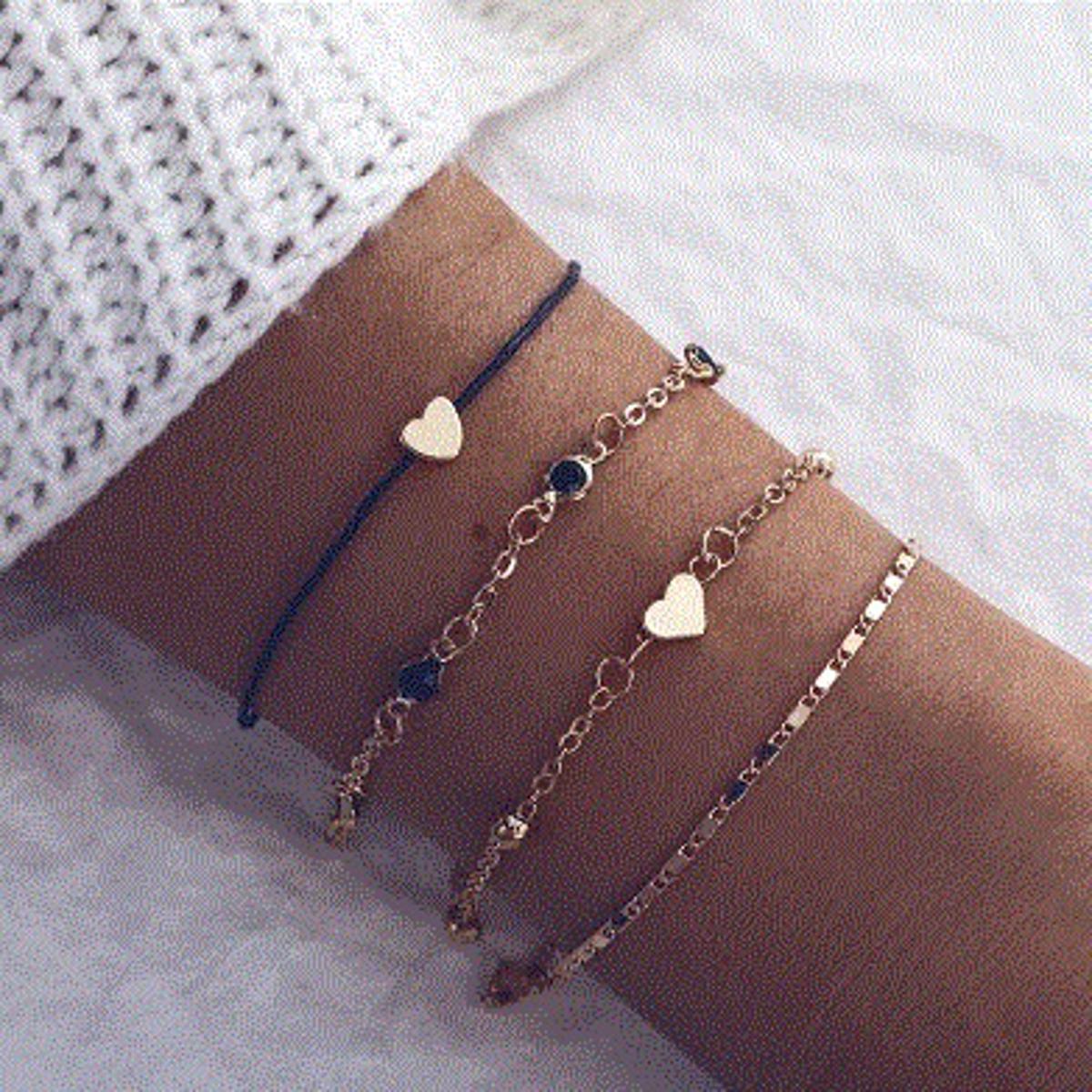 Bracelet Simple 4 Layered Trendy Long Crystal – bracelet Online in Pakistan | Hanaya