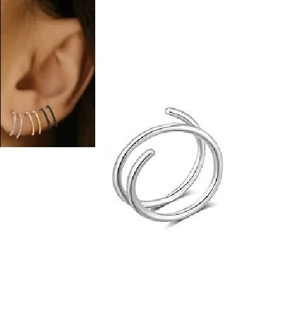 Piercing 1 PIECE 8mm Two ROW Double Piercing Cartilage Earring Helix Nose Ring Body Jewelry – Close Up – Accessories | Han...