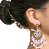 Sahara Jhumka Earrings for Women Bridal Wedding Jhumki Crystal Earring Party Wear Traditional Danglers with Chain