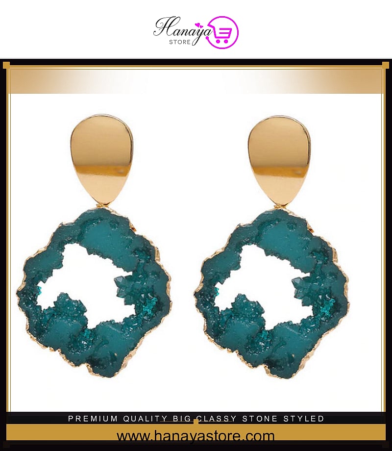 Premium Quality Big Classy Stone Styled Royal Party Wedding Trendy Earring – Earrings Online in Pakistan | Hanaya