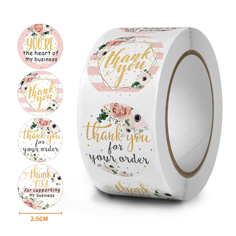 100 Pcs Thank You Stickers – 25.1MM Round Labels for Packaging, Gifts & Small Businesses Envelope Seal Scrapbook Round Sti...