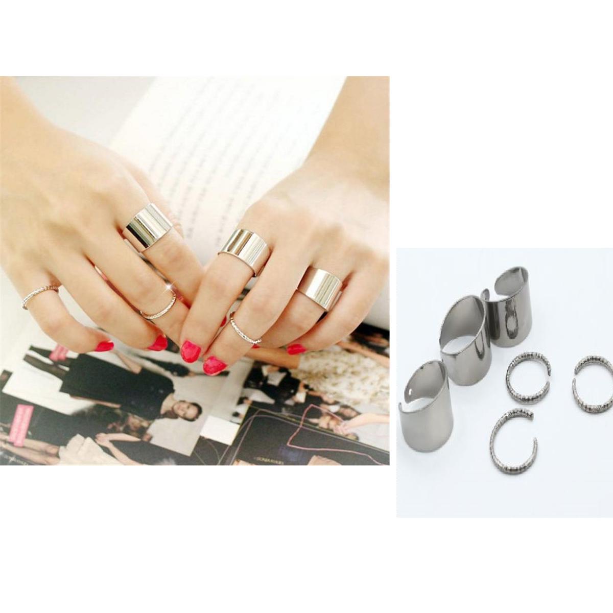 Elegant Trendy Fashion Jewelry 6 Pieces Adjustable Ring Set For Women – Lifestyle – Buy Accessories Pakistan | Hanaya