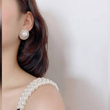 Pair Of High Quality Korean Big Pearl Tassel Elegant Stylish Earrings – Close Up – Earrings | Hanaya Pakistan