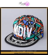 Floral Embroidered Baseball Cap – Hip-Hop Street Style Letter Cap for Men