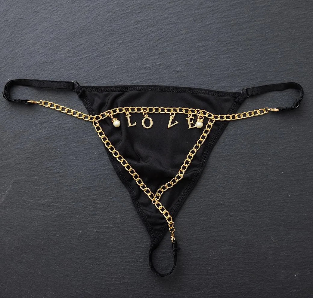 Adjustable High Premium One size Quality Pearl Panty G-STRING Panties Underwear Underpants Bikini Elastic Body Chain Lingerie Bridal Honeymoon Lingerie