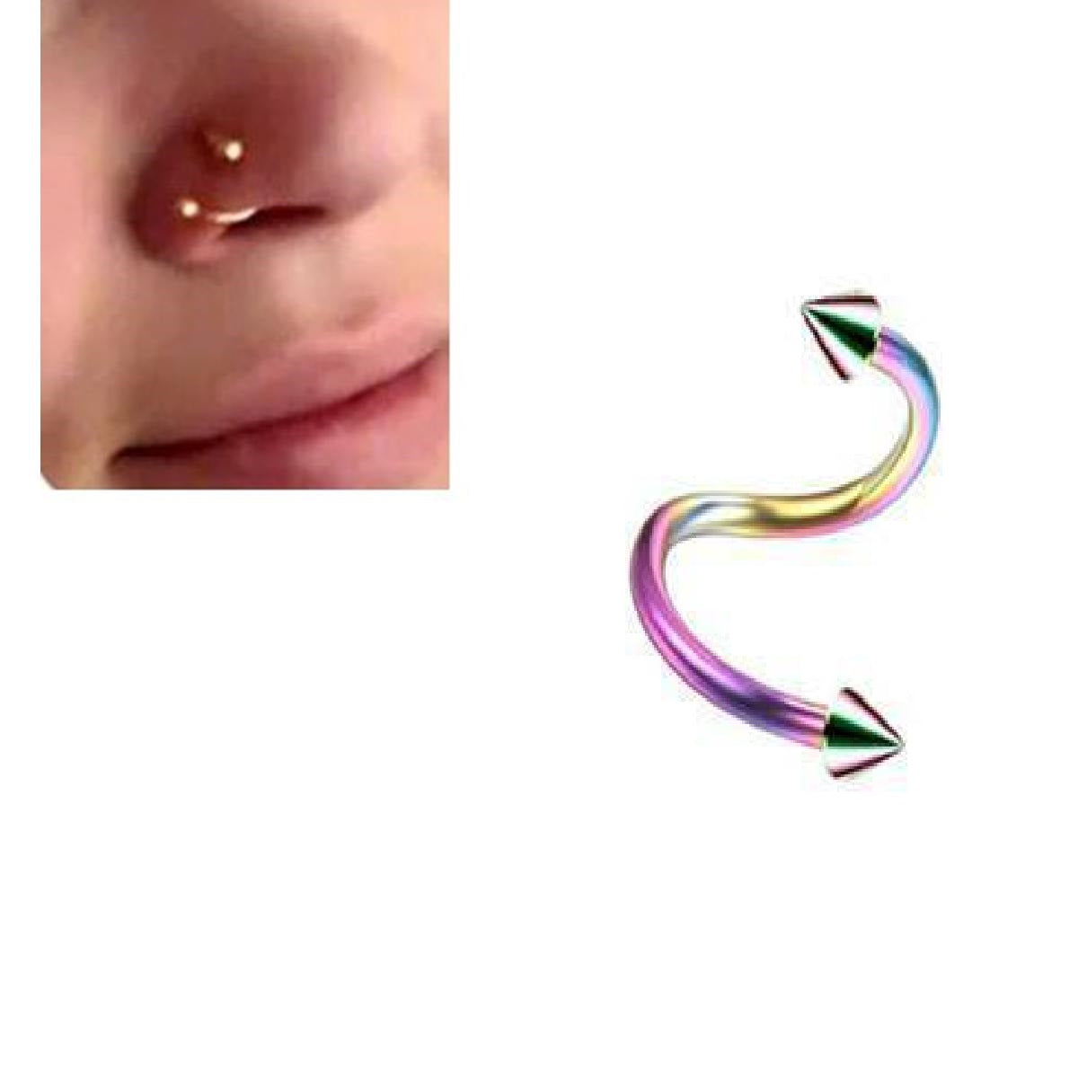 Piercing Thin Nose Ring Crystal Nostril Body Jewelry 1 Pc – Image 4 of 4