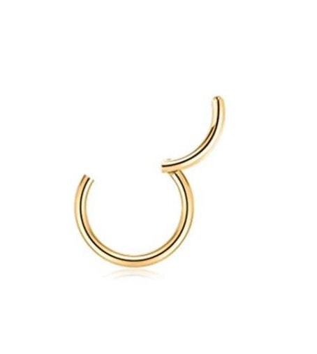 Titanium 1 Piece 8MM Hinged Septum Clicker Piercing Nose Ring Nostril