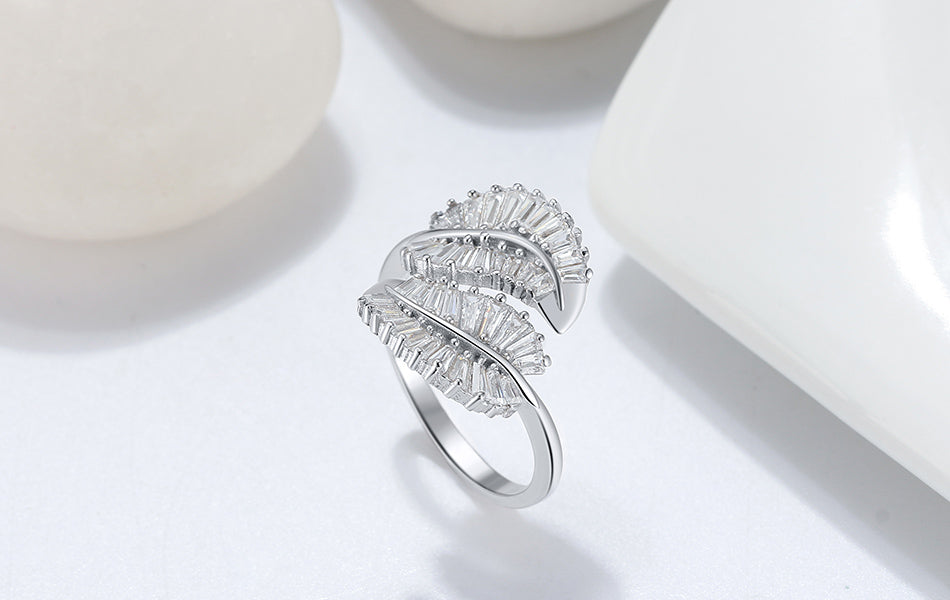 Original Sterling Silver S925 Korean Trendy 4A CZ Elegant Adjustable Ring – Accessories Online in Pakistan | Hanaya