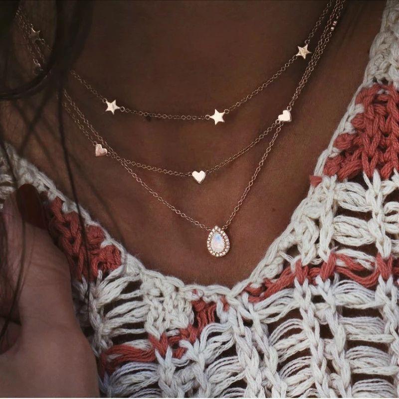 Trendy Classy Multi Layer Beaded Necklace – Close Up – Accessories | Hanaya Pakistan