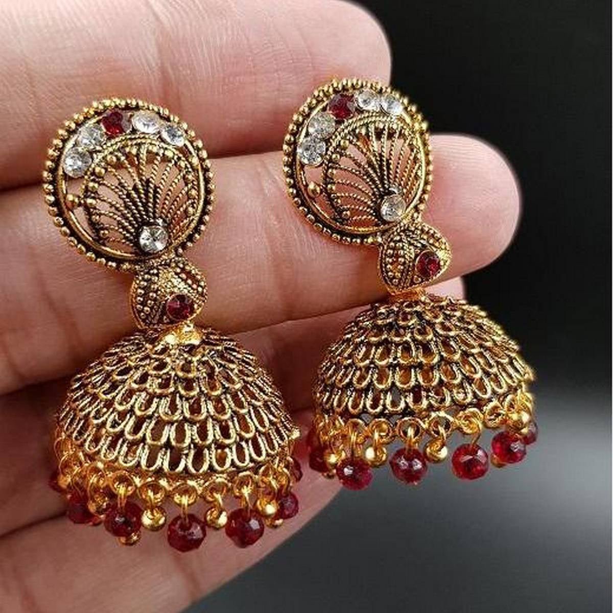 Antique Vintage Jhumki Earring Tassel Earring - FREE Gift Box - Hanaya Store