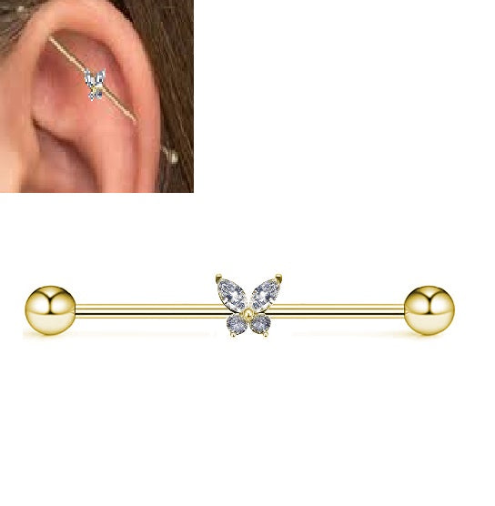 Steel 38mm Ear Plug 14G Piercing Industrial Cartilage Ear Jewelry Hypoallergenic – Earrings Online in Pakistan | Hanaya