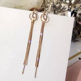 Trendy Classy Tassel Style Crystal Drop Earring – Earrings Online in Pakistan | Hanaya