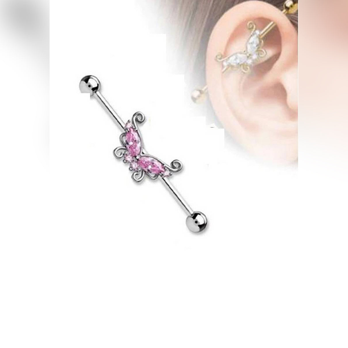 Steel 38mm Ear Plug 14G Piercing Industrial Cartilage Ear Jewelry Fashion Accessories – Lifestyle – Buy Earrings Pakistan ...