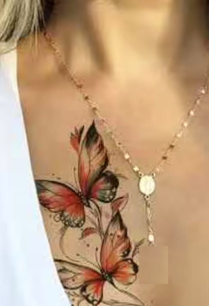Waterproof Temporary Tattoo Sticker butterfly flower rose fake hand tattoo leg tattoo neck tattoo wrist tattoo thigh tattoo back tattoo arm tattoo foot tattoo Mehndi Henna