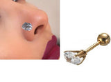 Piercing Thin 5mm Crystal Nose Ring Nostril Body Jewelry 1 Piece – Buy nose jewelry online in Pakistan