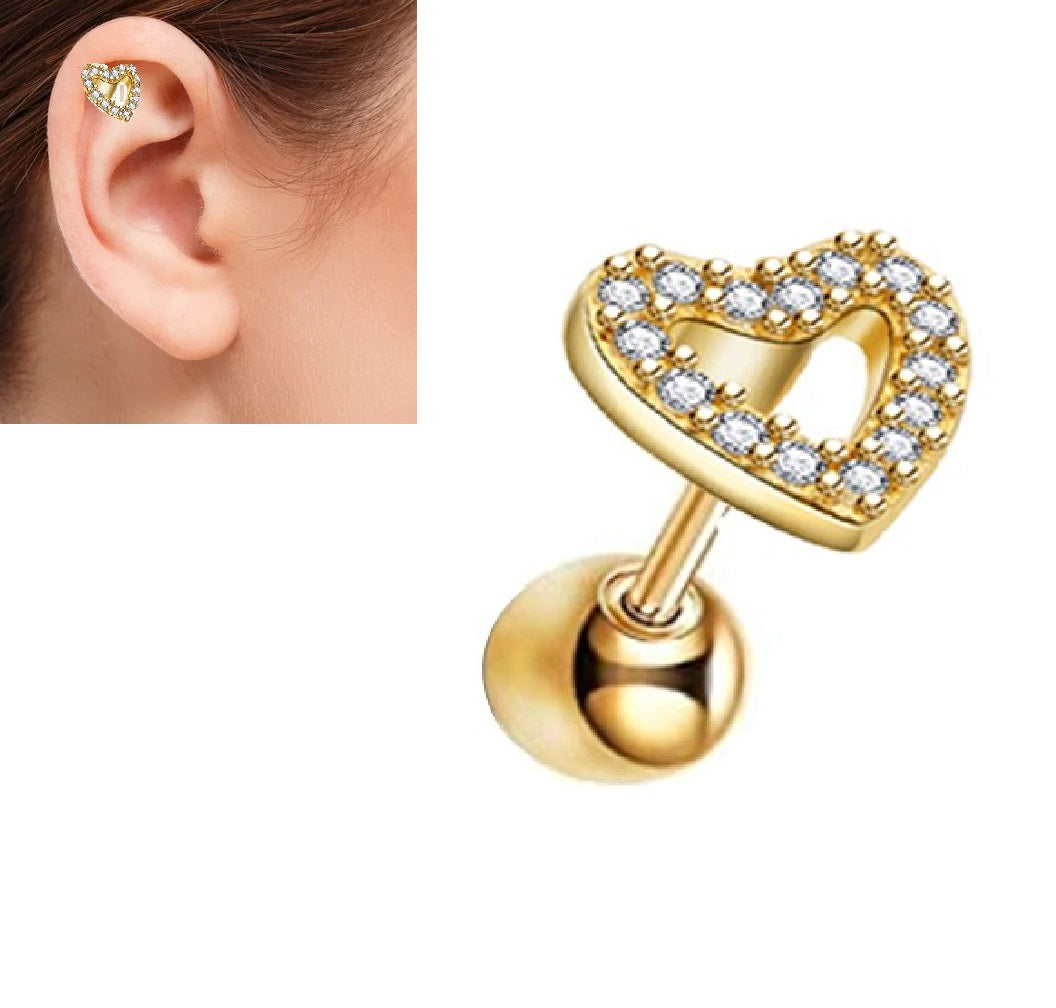 Piercing 1 HELIX Piece Cartilage Helix LOBE Stud SNUG ROOK DAITH Ear Piercing Plug Steel Earring TRAGUS Comfortable Wearin...