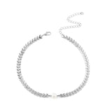 HS Classy Elegant Chain Necklace with Pearl – Accessories Online in Pakistan | Hanaya