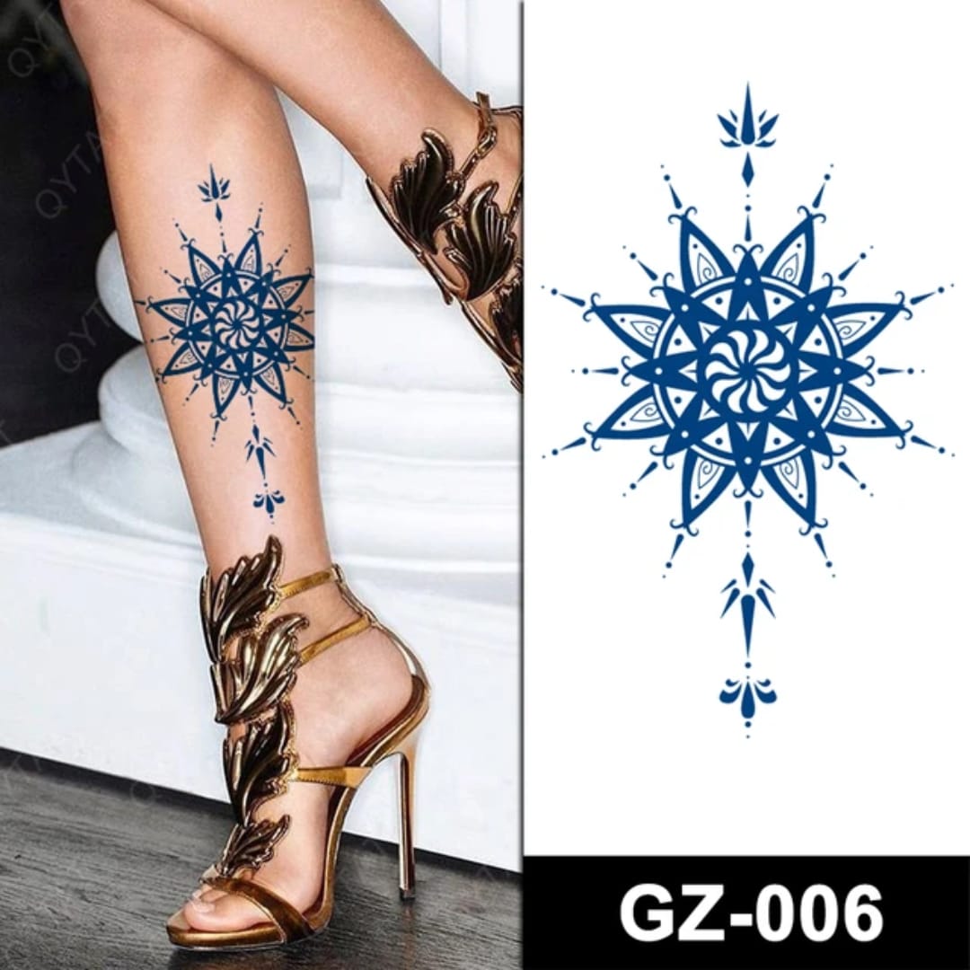 Waterproof Temporary Tattoo Sticker flower rose fake hand tattoo leg tattoo neck tattoo wrist tattoo thigh tattoo back tattoo arm tattoo foot tattoo Mehndi Henna
