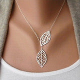 Trendy Two Leaf Classy Elegant Necklace – Accessories Online in Pakistan | Hanaya