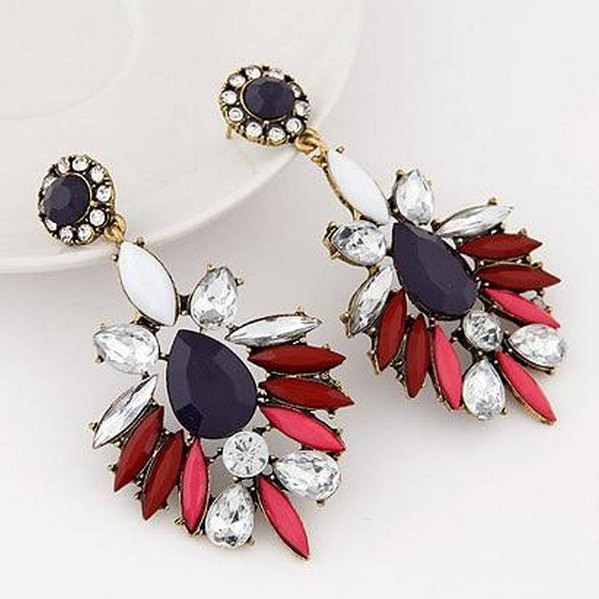 Vintage 3 Color Resin Beads Leaves Big Shape Statement Earrings Ethnic Jewelry – Earrings Online in Pakistan | Hanaya