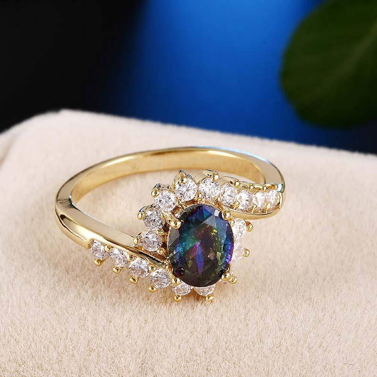 Trendy High Class Colorful Gem CZ Ring For Women – Accessories Online in Pakistan | Hanaya