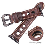 STRAP Premium Quality Leather Vintage Compatible for APPLE iWatch Elegant 38/40mm Series 1/2/3/4/5/6 – Close Up – Accessor...