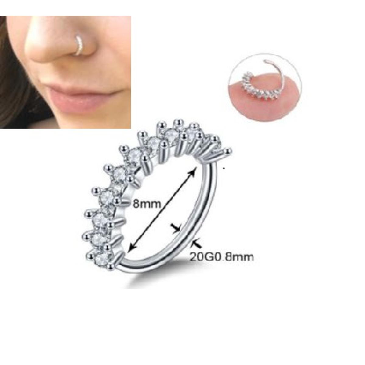 Piercing 1 PIECE 0.8mm Nose Ring Body Jewelry – Image 4 of 9