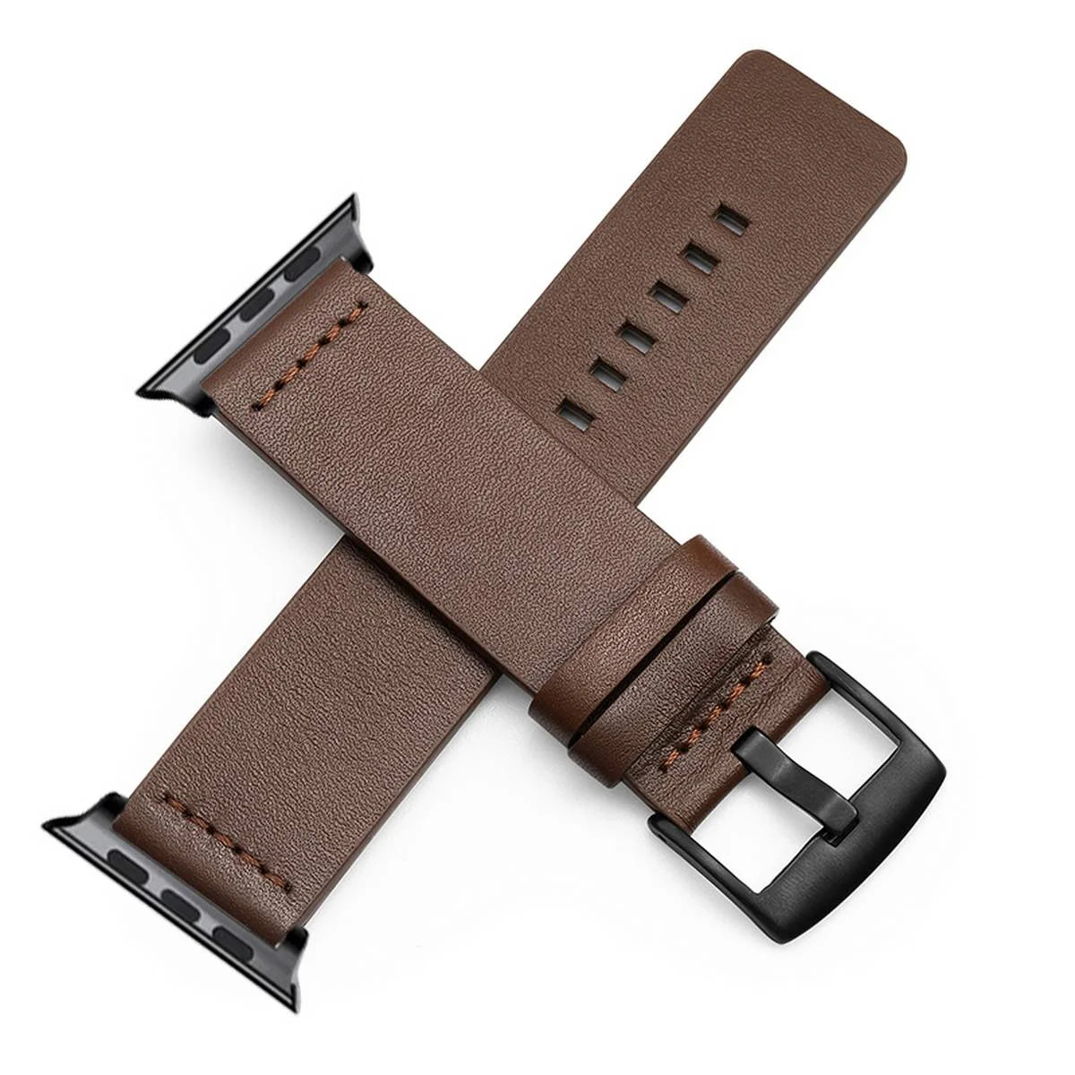 Vintage Rough Outer Leather Inner Silicon Compatible For APPLE strap 42/44mm/45mm Series 1/2/3/4/5/6/7/8/9 SE – Close Up –...