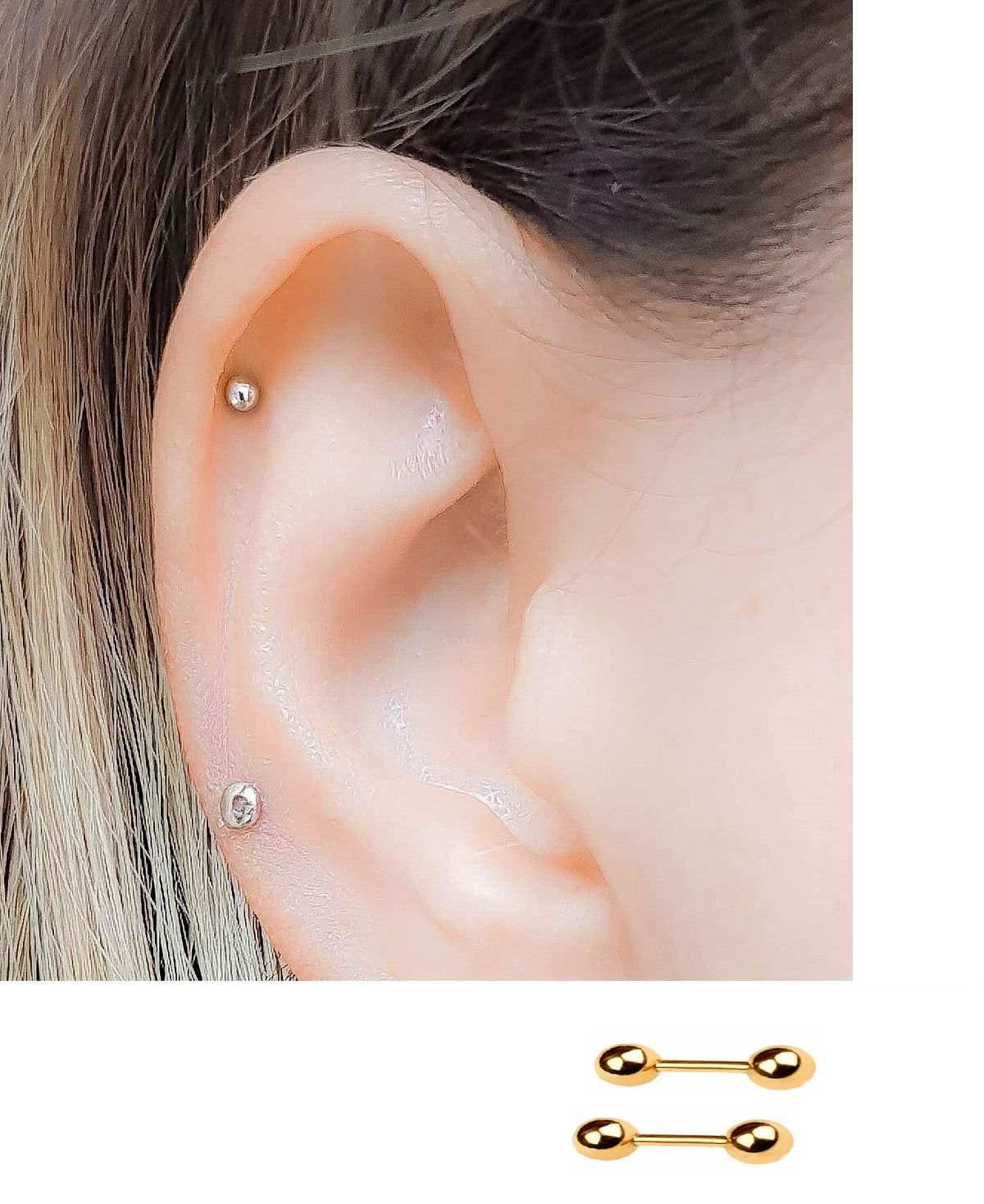 High Quality Steel 3mm Ear Plugs Piercing Barbell Cartilage Ear Jewelry – Earrings Online in Pakistan | Hanaya
