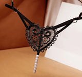 High Premium One Size Quality Underwear G String Pearl Heart Shaped Panties Underwear Underpants Lingerie for Girls Women Ladies Female – Image 2 of 2