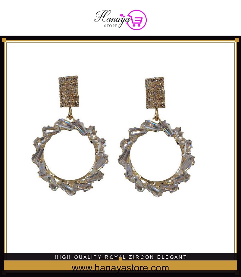 High Quality Royal Zircon Elegant Stylish Earrings for Weddings – Earrings Online in Pakistan | Hanaya