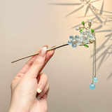 Elegant Chinese Style Hair Clip Tassel Hair Stick Traditional Floral Design – Traditional Floral Hair Stick for Women Hair...