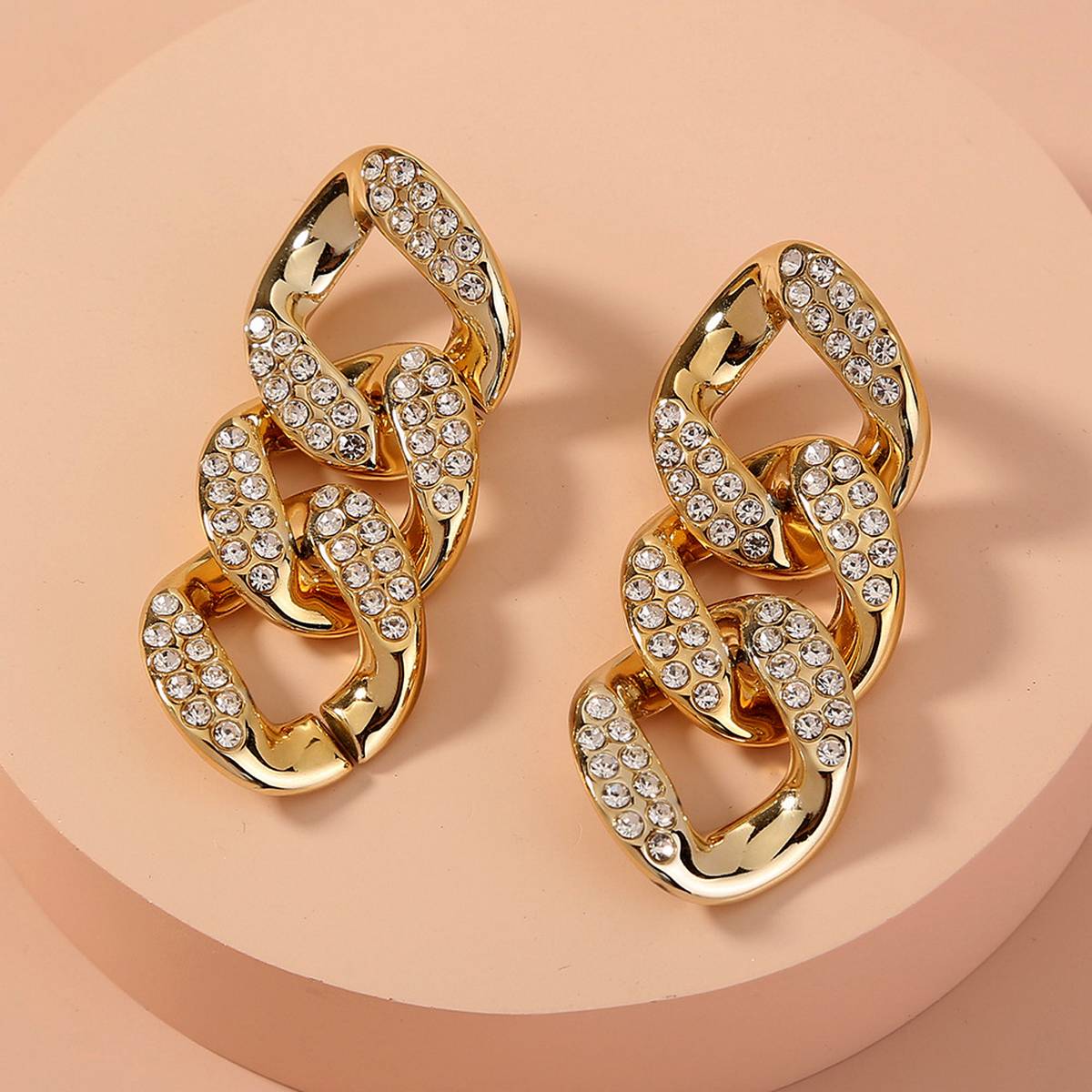 Classy Three Layered Crystal Antique Exquisite Elegant Stylish Earring – Earrings Online in Pakistan | Hanaya