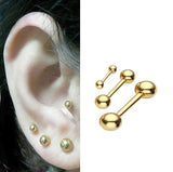 3 Pieces Steel Ear Plug Piercing Barbell Cartilage Ear Jewelry – Close Up – Accessories | Hanaya Pakistan
